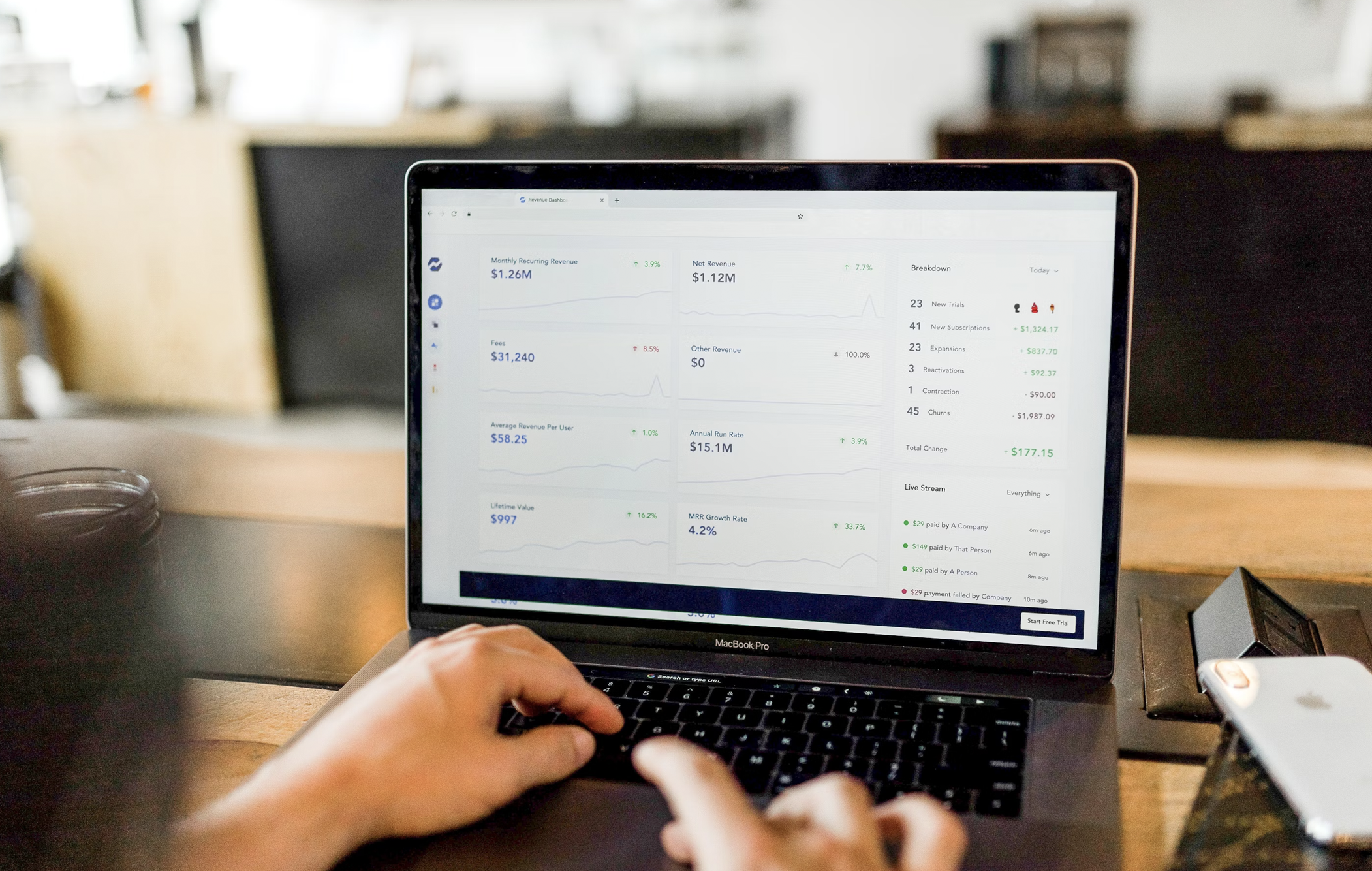 computer with financials