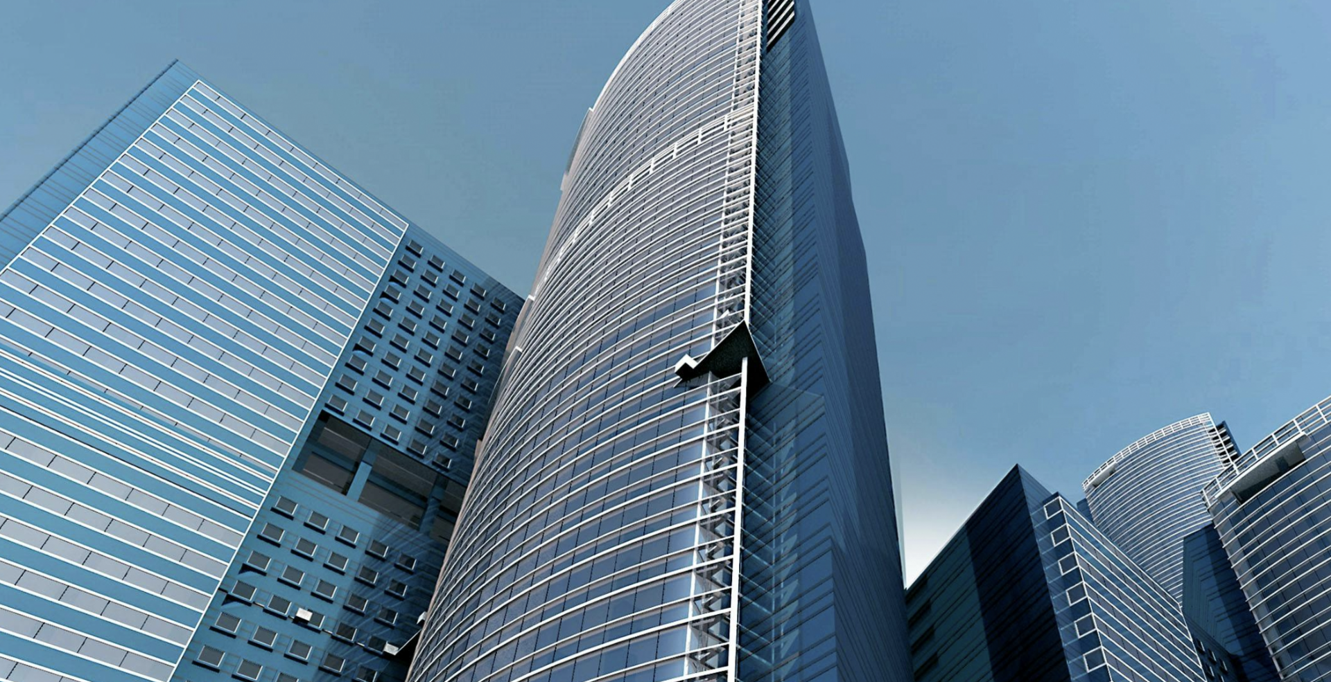 worms view of office buildings