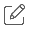 icon of pen in front of paper
